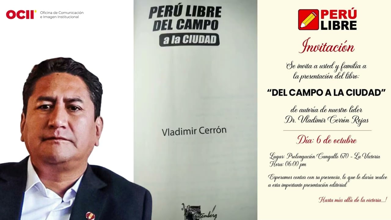 Presentaci&oacute;n de libro Per&uacute; Libre Del Campo a la Ciudad del Dr. Vladimir Cerr&oacute;n