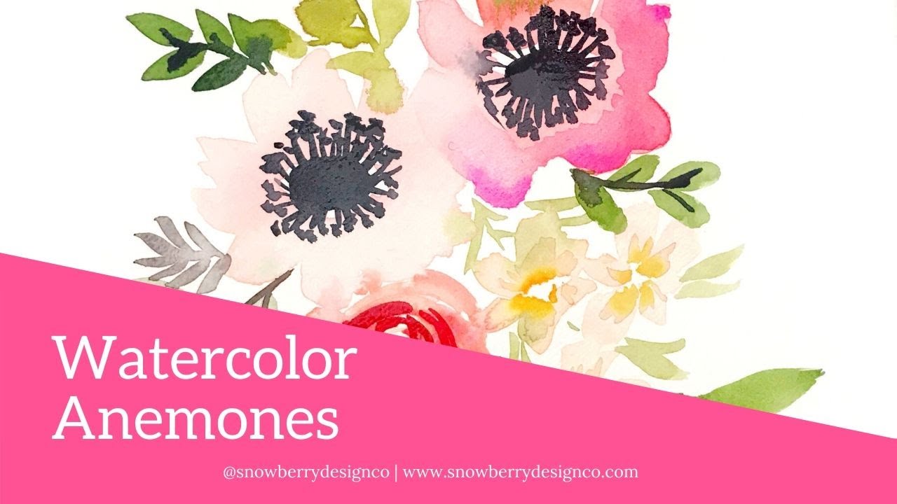 How to paint a loose watercolor anemone and rose bouquet | #watercolor #tutorial