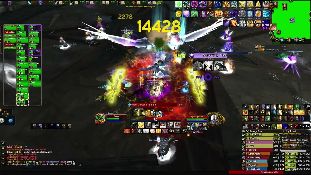 Twin Val'kyr HC Ret pov  - 13.7k dps - Wotlk TOGC ptr practice