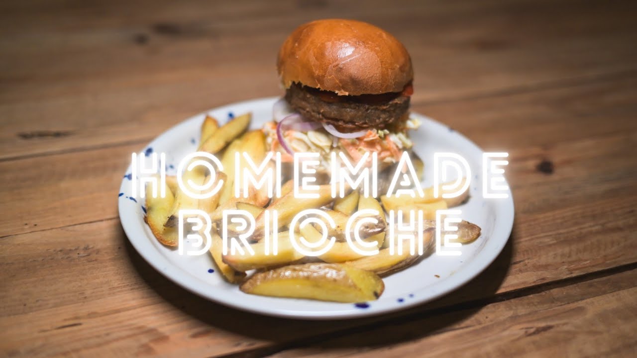 Burger with homemade brioche buns