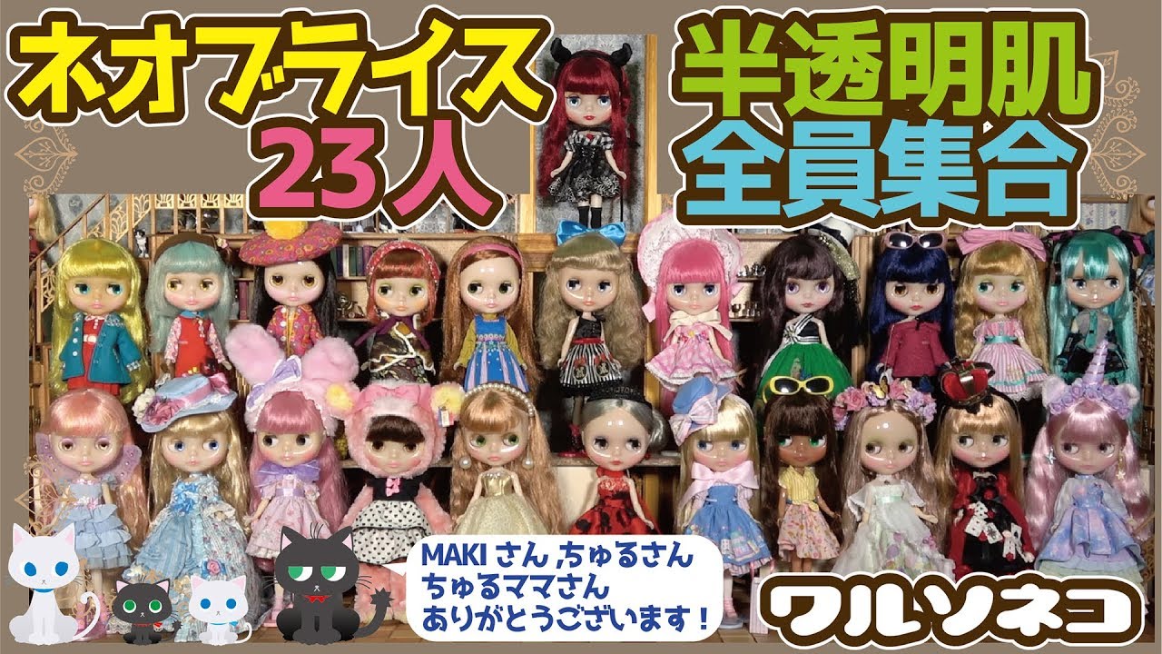 347 ネオブライス半透明肌23人全員集合 Translucent skin Neo Blythe ALL 23