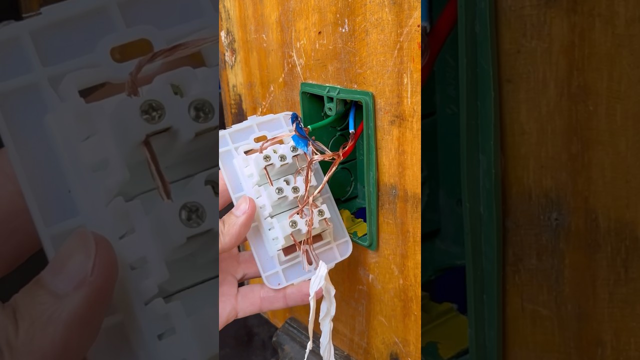 A maneira mais correta de fazer instala&ccedil;&atilde;o de tomada tripla #eletrica #eletricista #construction