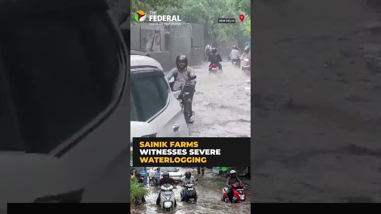 Heavy rain leaves Delhi's Sainik Farms waterlogged | #shorts