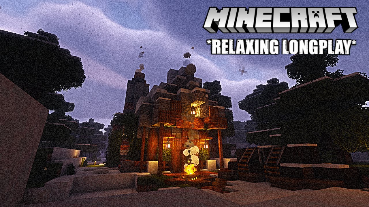 Minecraft relaxing longplay -  build a warm house in snowy taiga  no comentary