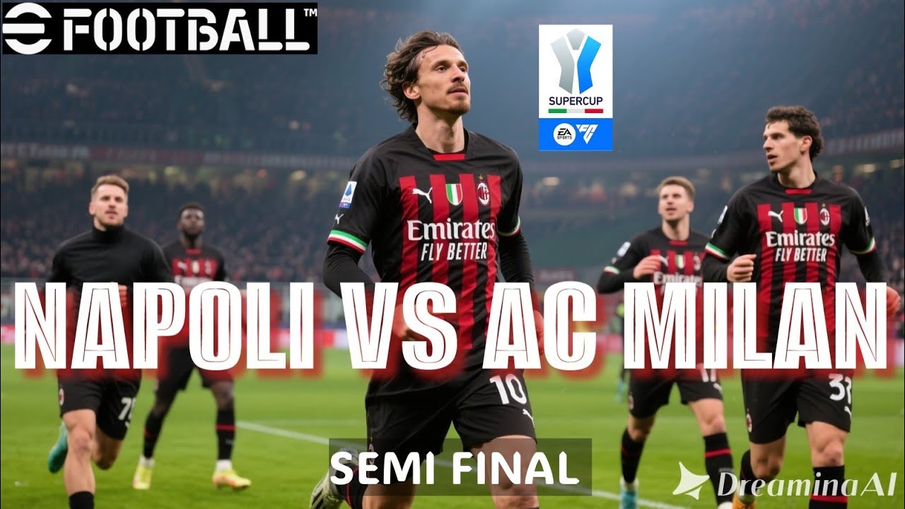 E FOOTBALL 2026 I NAPOLI VS AC MILAN I SUPERCOPPA ITALIANA 25/26 I SEMI FINAL I PES 2013