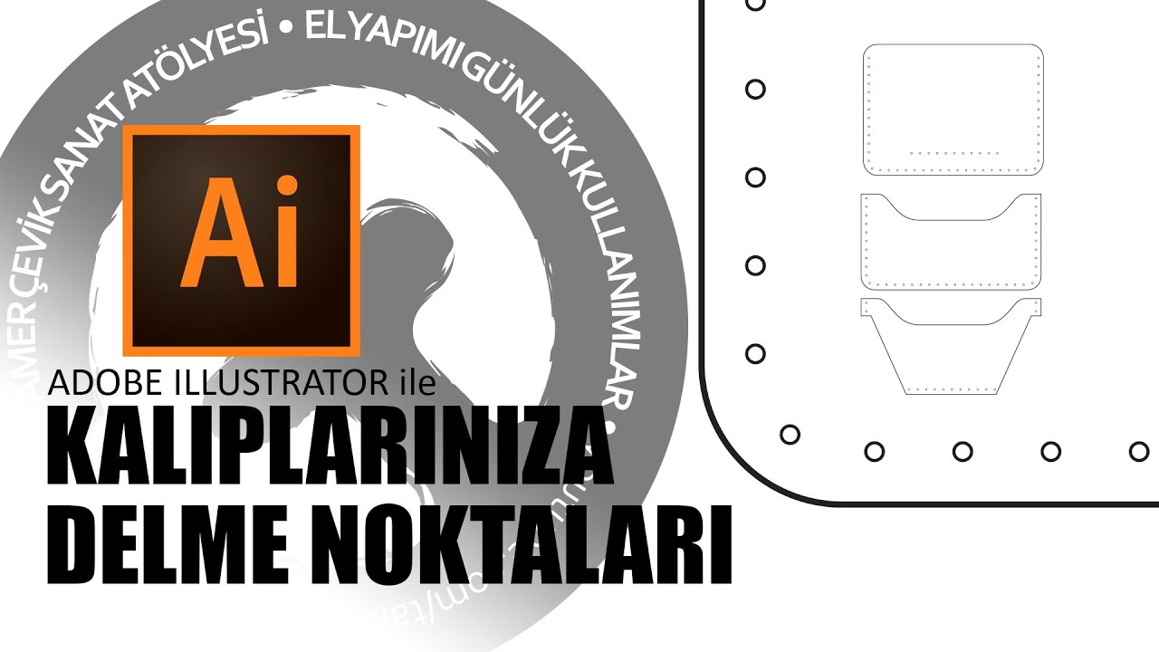 KALIP ÜZERİNDE DELME NOKTALARI HAZIRLAMA Deri Cüzdan Yapımı (Bedava Kalıp / Free Pattern / Free PDF)