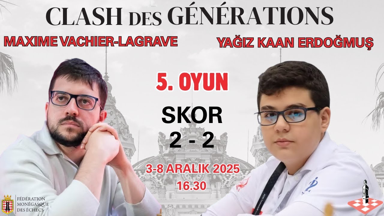 KAZANIYOR MUYUZ? YAĞIZ KAAN ERDOĞMUŞ VS MAXIME VACHIER-LAGRAVE / Clash of Generations 5. Oyun