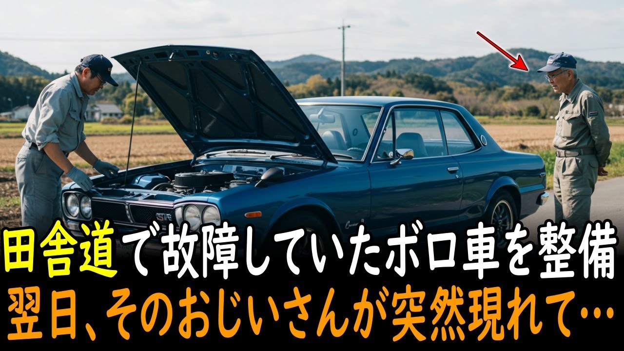 【逆転】田舎道で見知らぬおじいさんのボロ車を直した貧しい整備士。まさか、その正体は大企業の会長だと分かり…