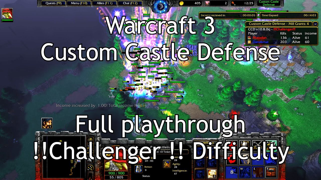 Warcraft 3 - Custom Castle Defense - Full playthrough - !!Challenger!! difficulty (no commentary)