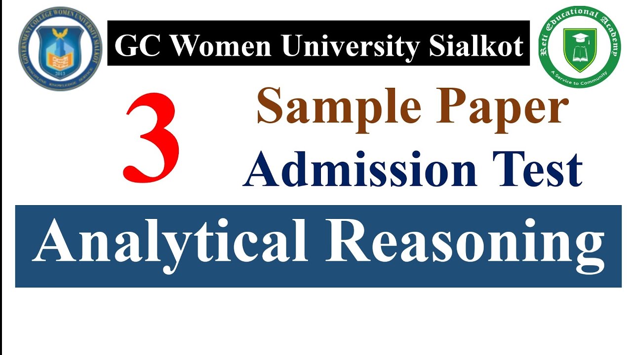GC Women University Sialkot Admission Test sample Paper solved Analytical Reasoning MCQs
