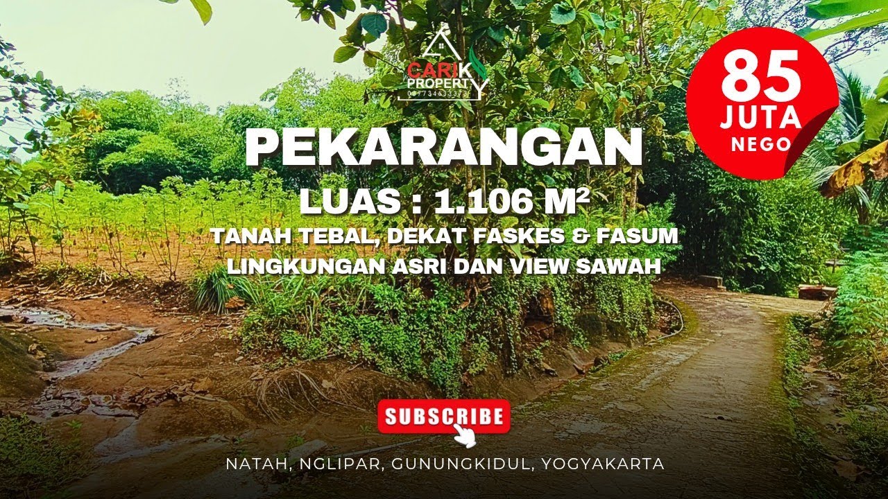 Pekarangan di kawasan Pedesaan dijual murah meriah, luas 1.106 m² cocok untuk yang cari tanah Jogja