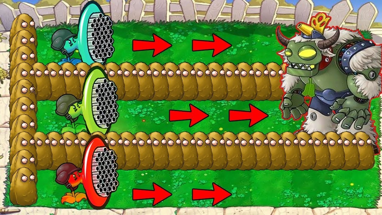PLANTS VS ZOMBIES BATTLEZ || GATLING PEA REPEATER FIRE SNOW PEA VS GIGA-GARGANTUAR DR.ZOMBOSS