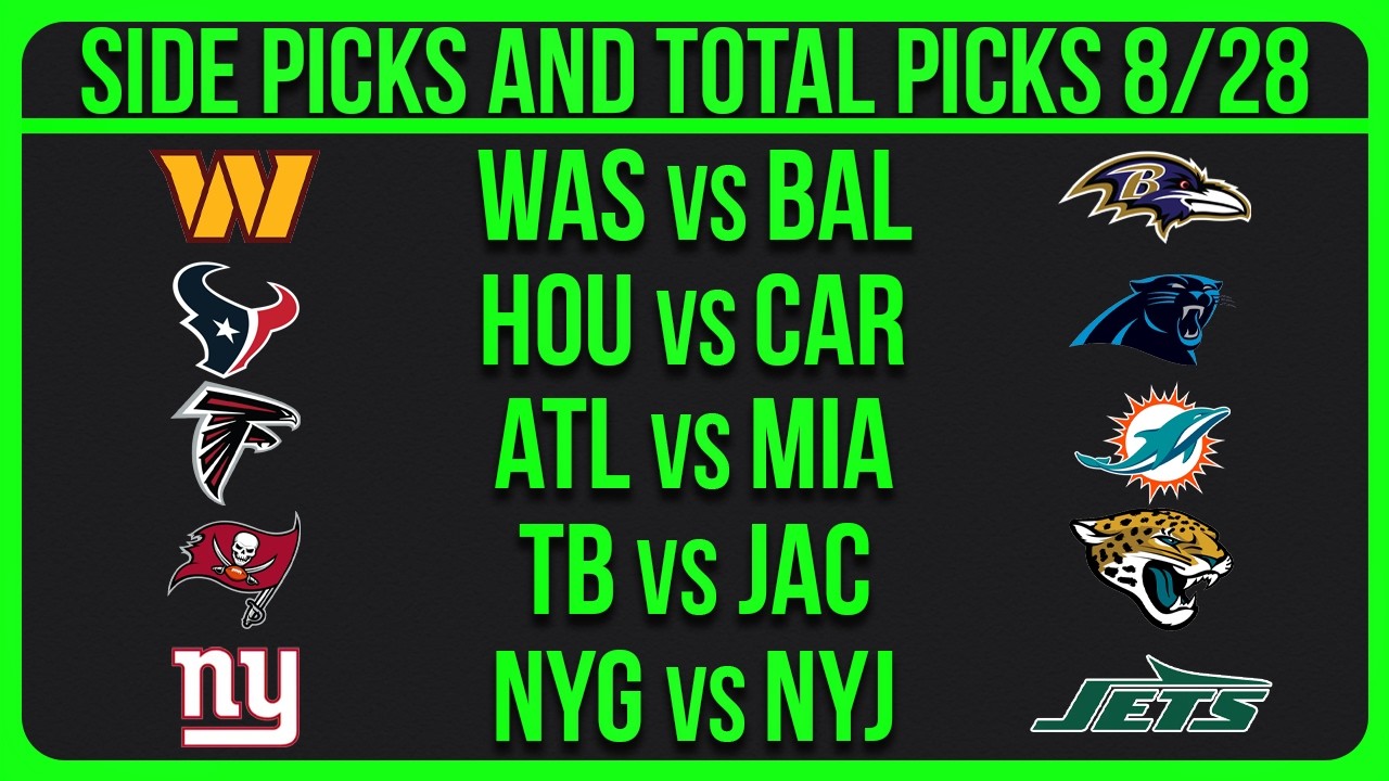 NFL Picks Today 8/28/26 NFL Preseason Week 3 Picks and Predictions
