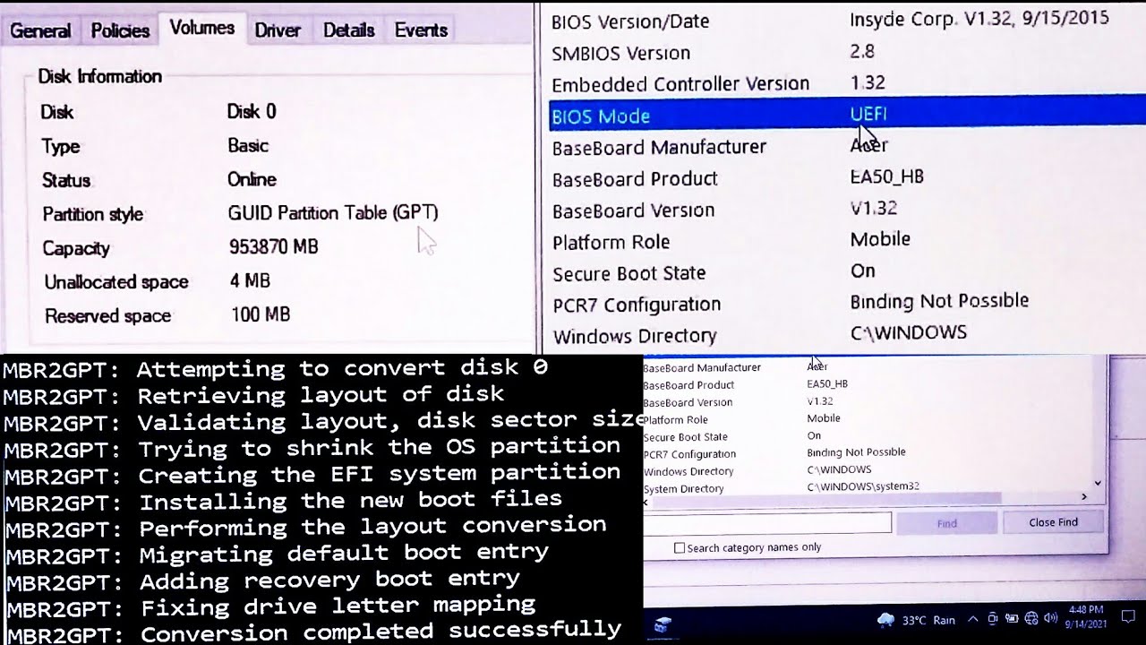 Как безопасно преобразовать устаревшую систему BIOS в прошивку UEFI и включить безопасную загрузк...