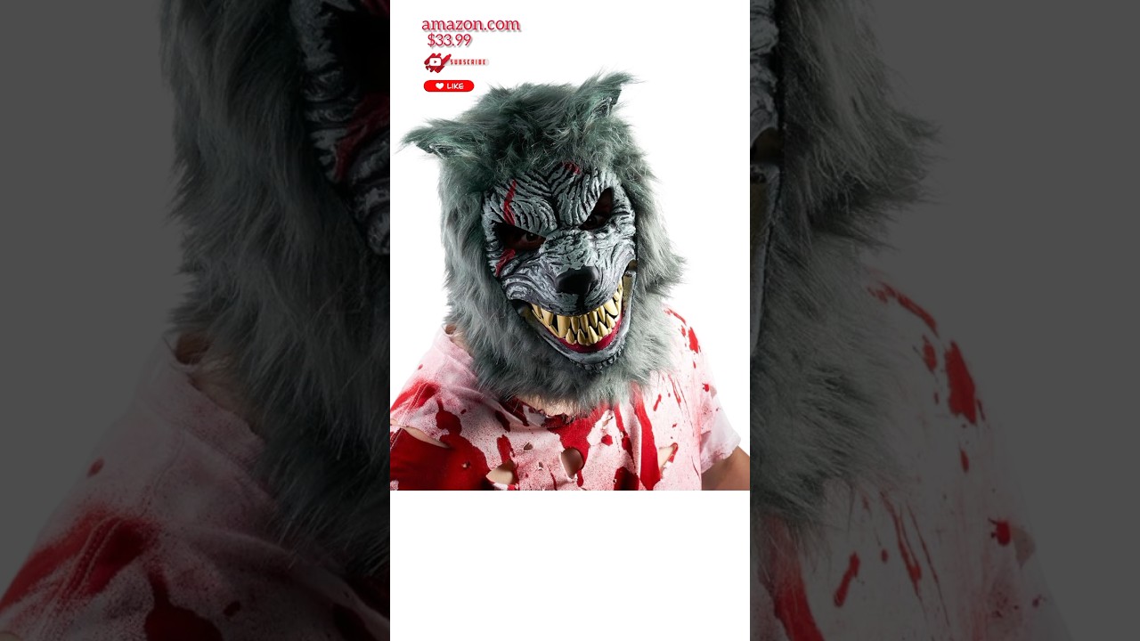 Spooktacular Creations Halloween Wolf Werewolf Mask with Movable Jaw, Werewolf #horror #halloween