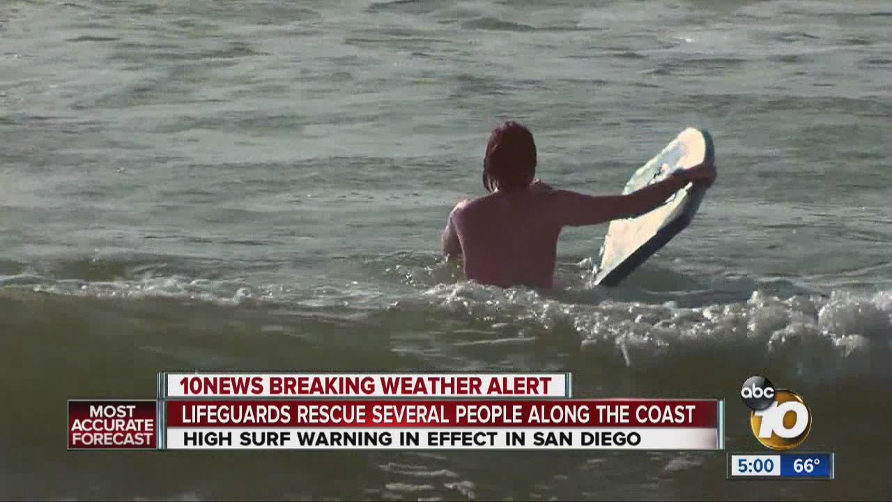 Lifeguards make multiple rescues with high surf warning in effect