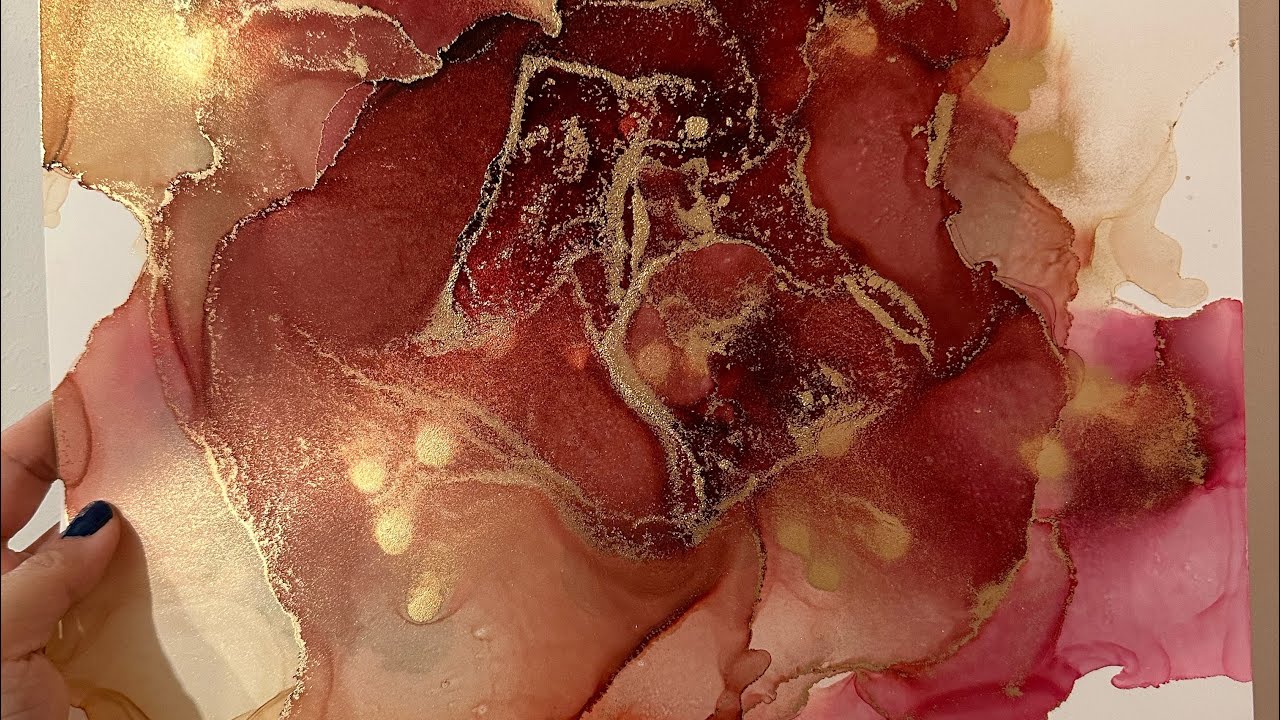 Alcohol Ink Art - Autumnal 🍁♥️#alcoholink #alcoholinkart #abstractart