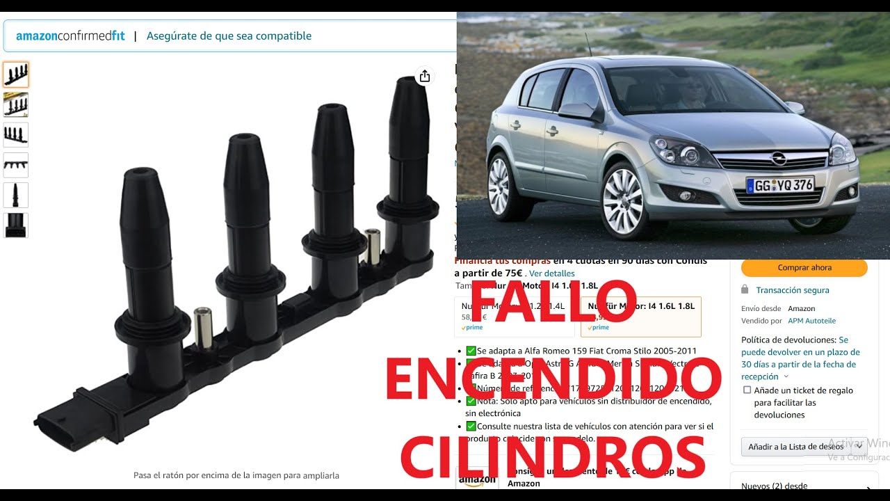 Opel Astra H. Fallo encendido cilindros. Bobina de encendido. Bujias. Ralenti inestable. Diagnostico