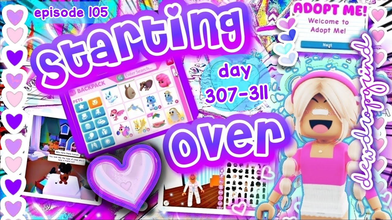 💕 Начинаем всё заново 💕 в Adopt Me! Челлендж «Из бедных в богатых»! ДНИ 307-311! #adoptme