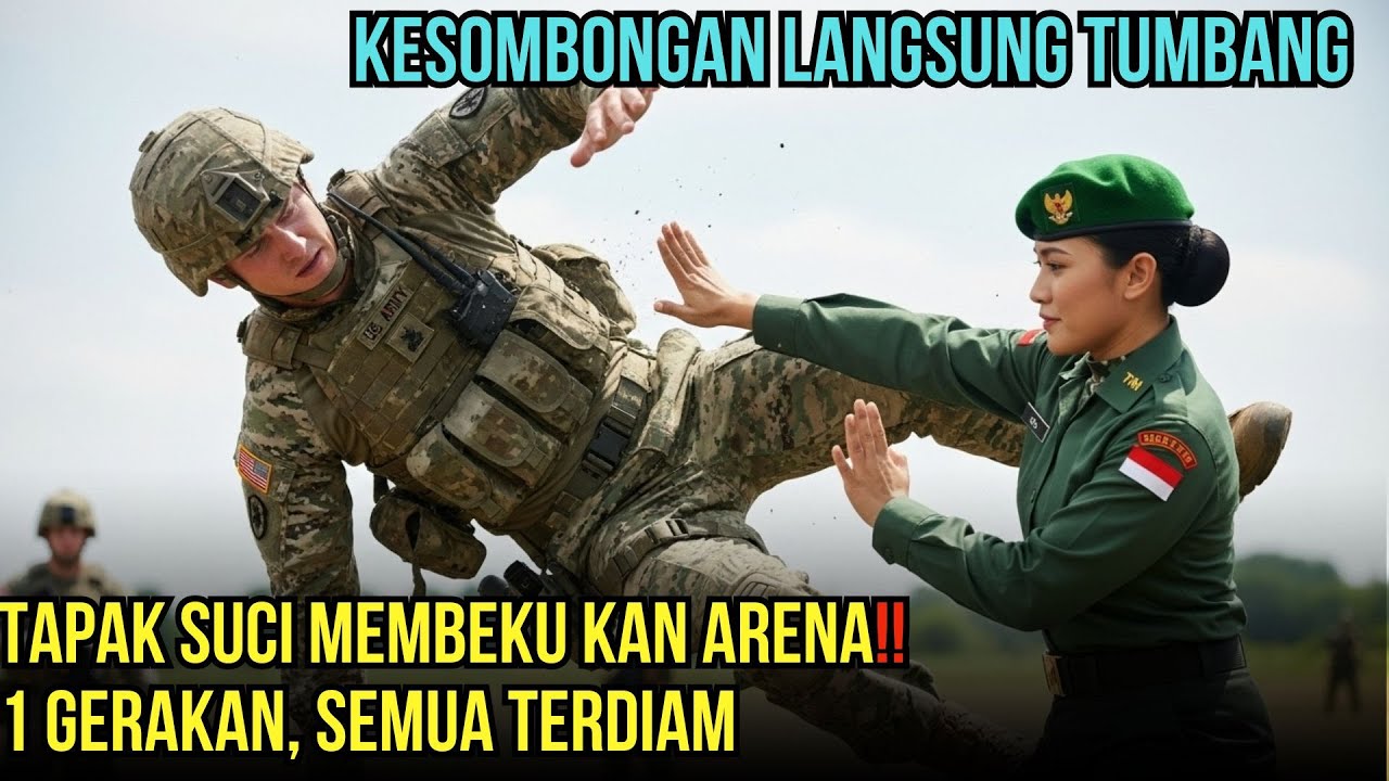KOPASUS WANITA DIHINA TENTARA AS KAU TAK PANTAS DI ARENA MILITER_1GERAKAN TAPAK SUCI BUAT AS MALU🔥