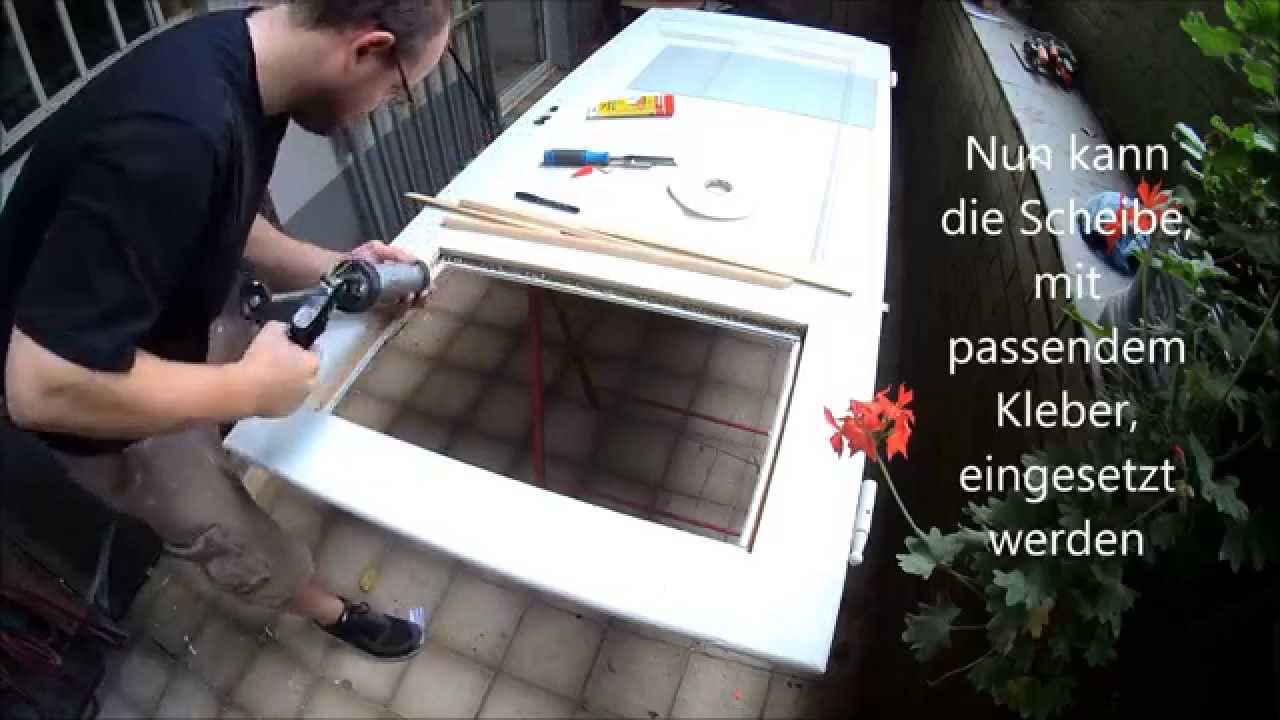 restoring and painting antique door | Antike Tür restaurieren lackieren und Glas einsetzen