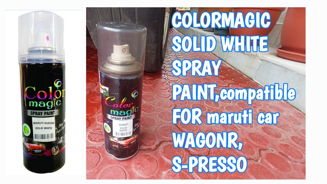 COLORMAGIC SOLID WHITE SPRAY PAINT,compatible FOR maruti car WAGONR, S-PRESSO