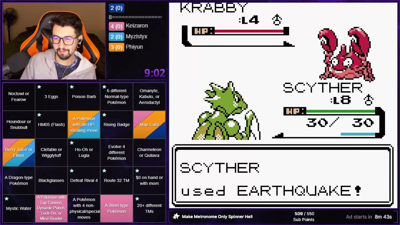 Pokemon Crystal Randomizer Blackout Bingo - Nov. 21, 2025 (Game 2)