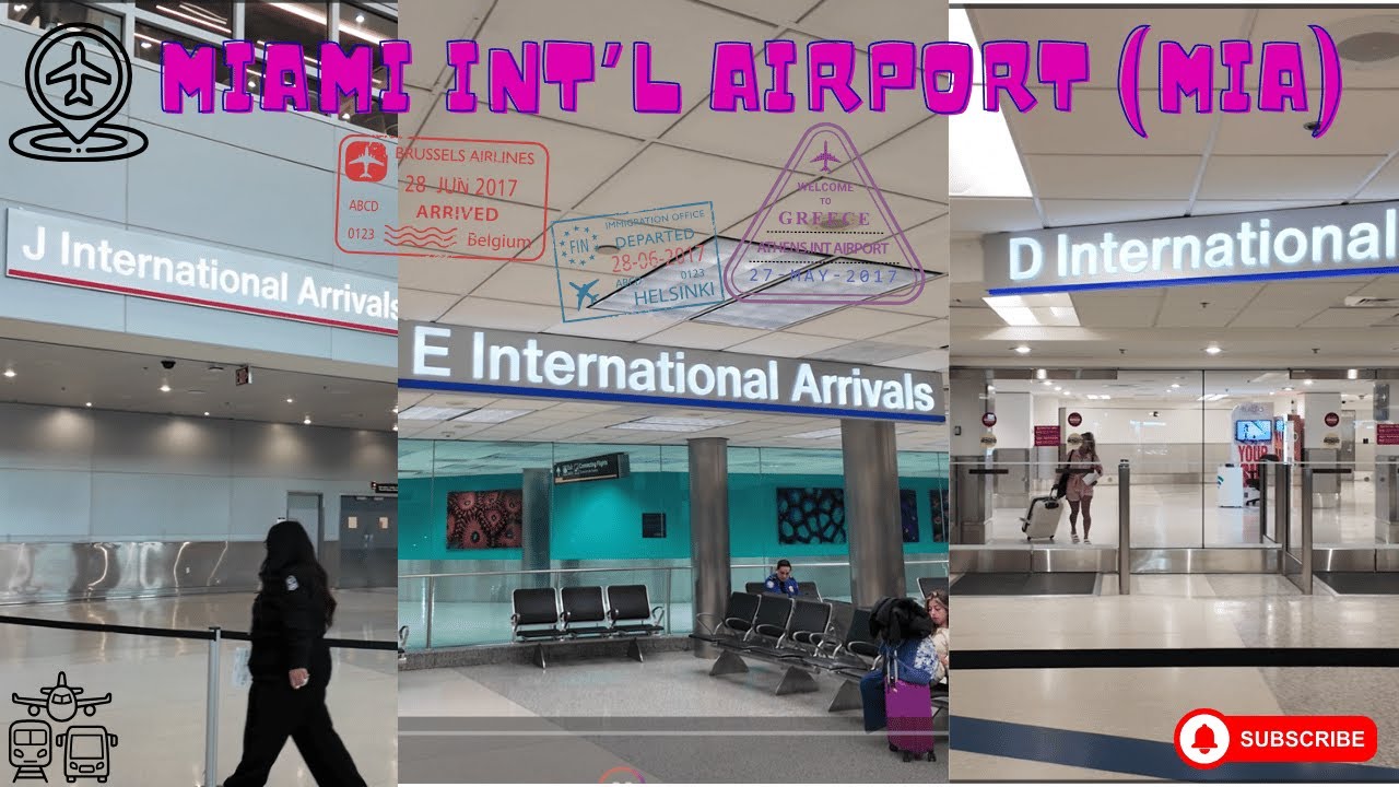 Miami Int'l Airport (MIA) Arrivals, North, Central and South Terminal, Ground Transportation (4K)