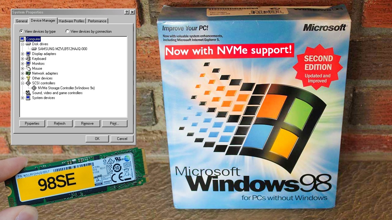 Windows 98 Finally Gets a REAL NVMe Driver! (...and it's fast!)
