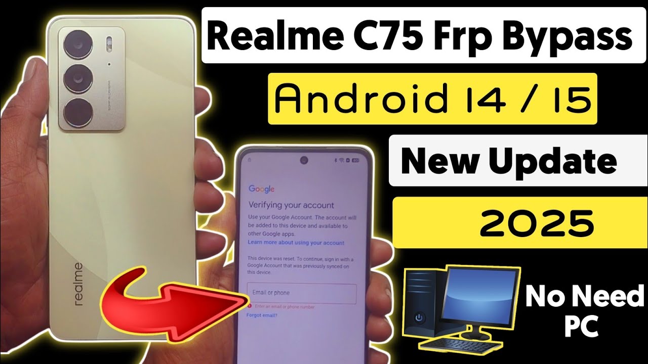 Realme C75 Google / FRP Bypass Android 14/15 Without PC | Realme Gmail Account Forgot 2025 💯 Done ✅