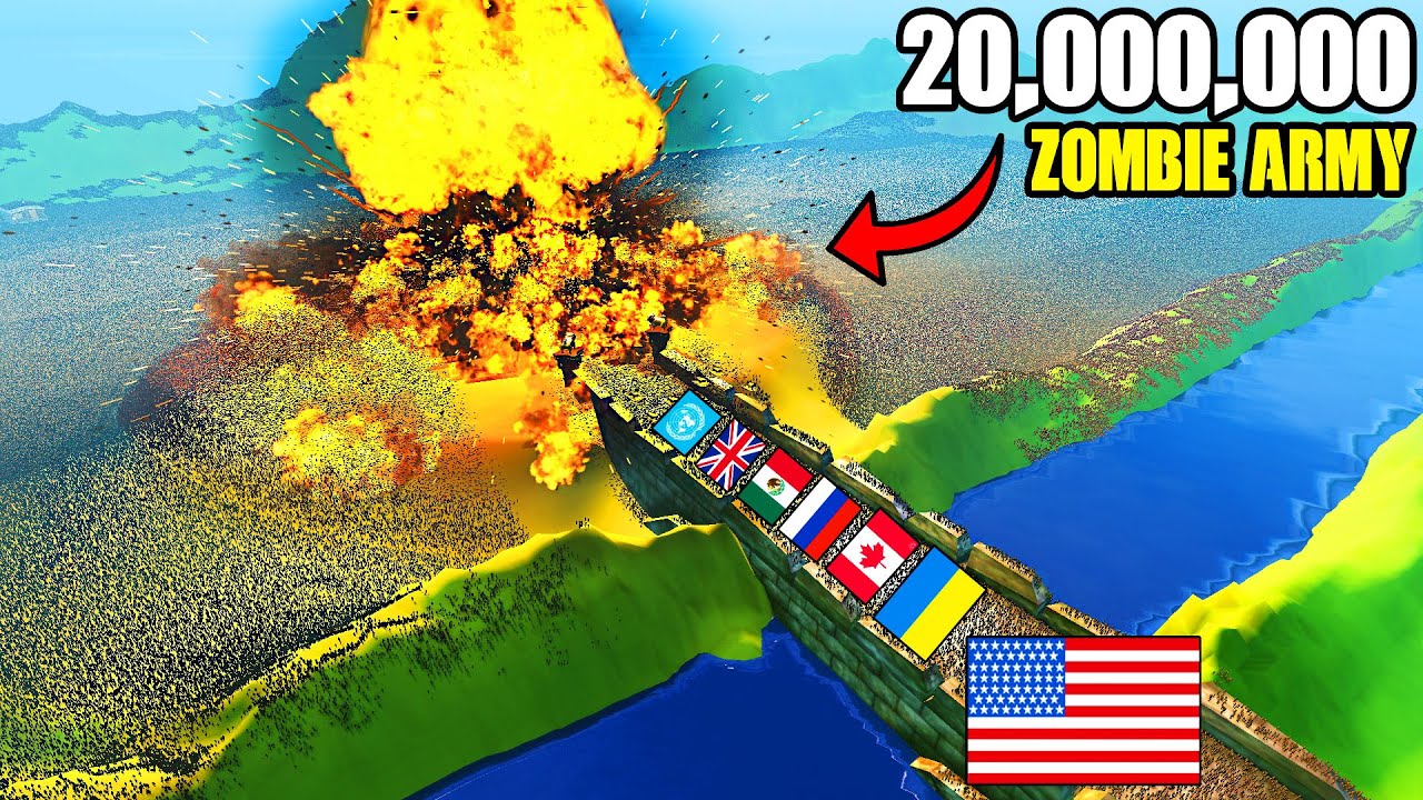 Can Every Modern EARTH ARMY Hold NEW BRIDGE vs 20,000,000 Zombie Invasion?! - UEBS 2