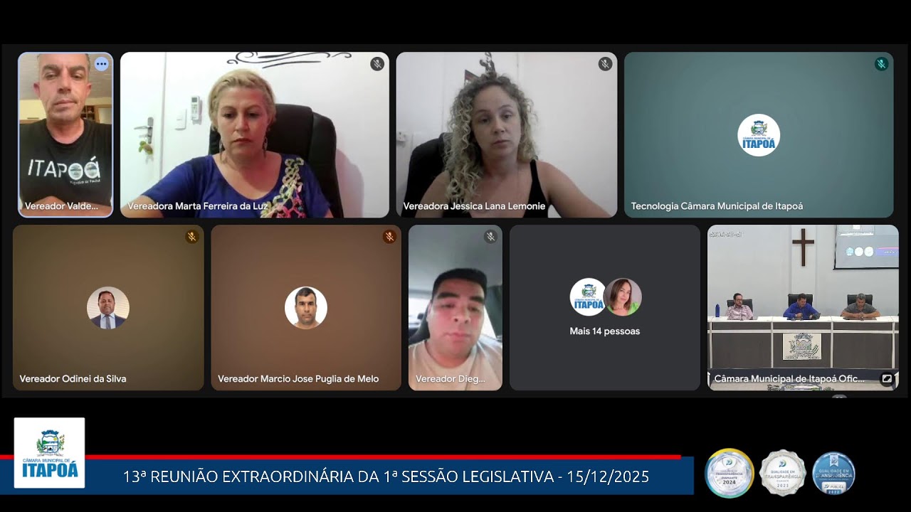 13ª Reunião Extraordinária da 1ª Sessão Legislativa da 10ª Legislatura - Data: 15/12/2025
