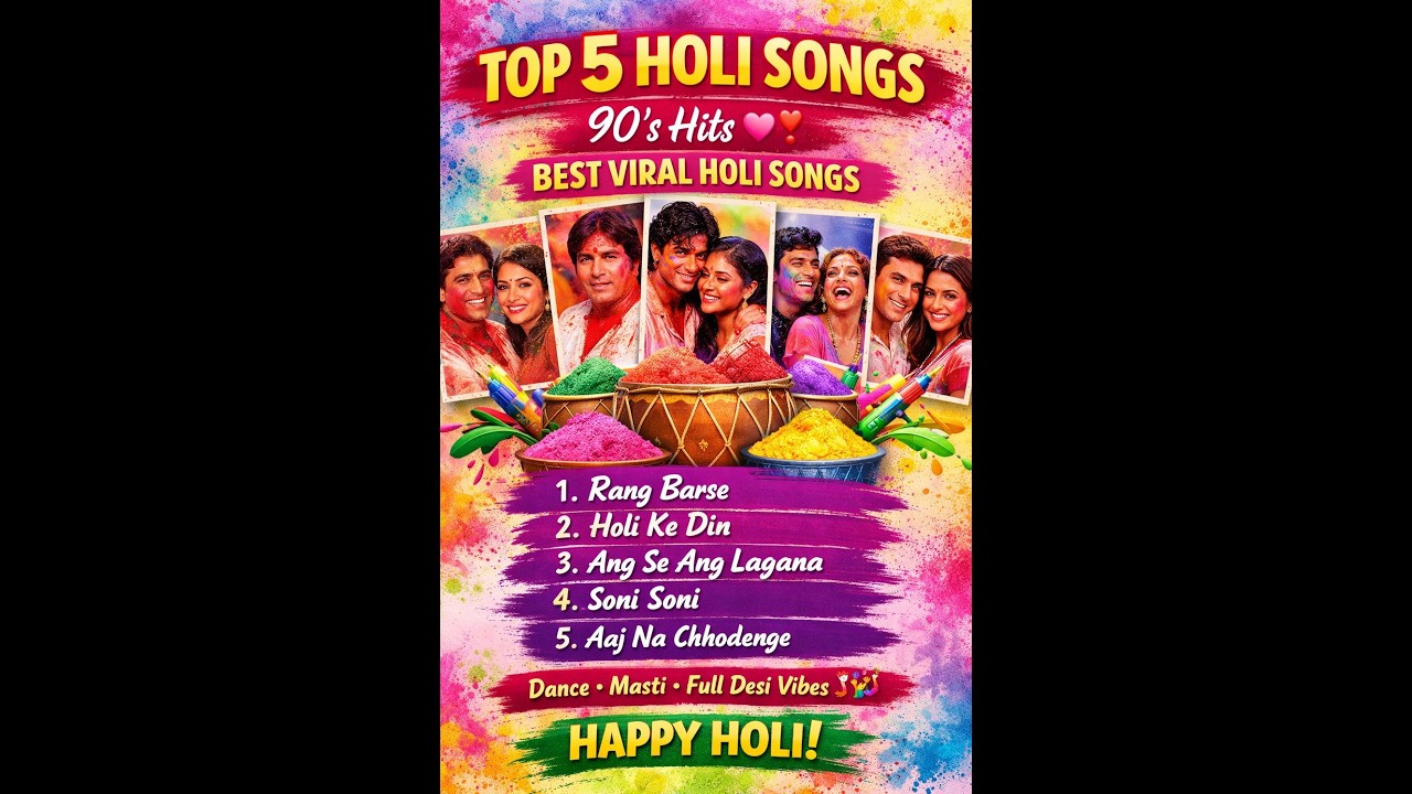 Watch this beautiful 90&rsquo;s style Holi special song filled with रंग, प्यार और खुशियाँ 🌈