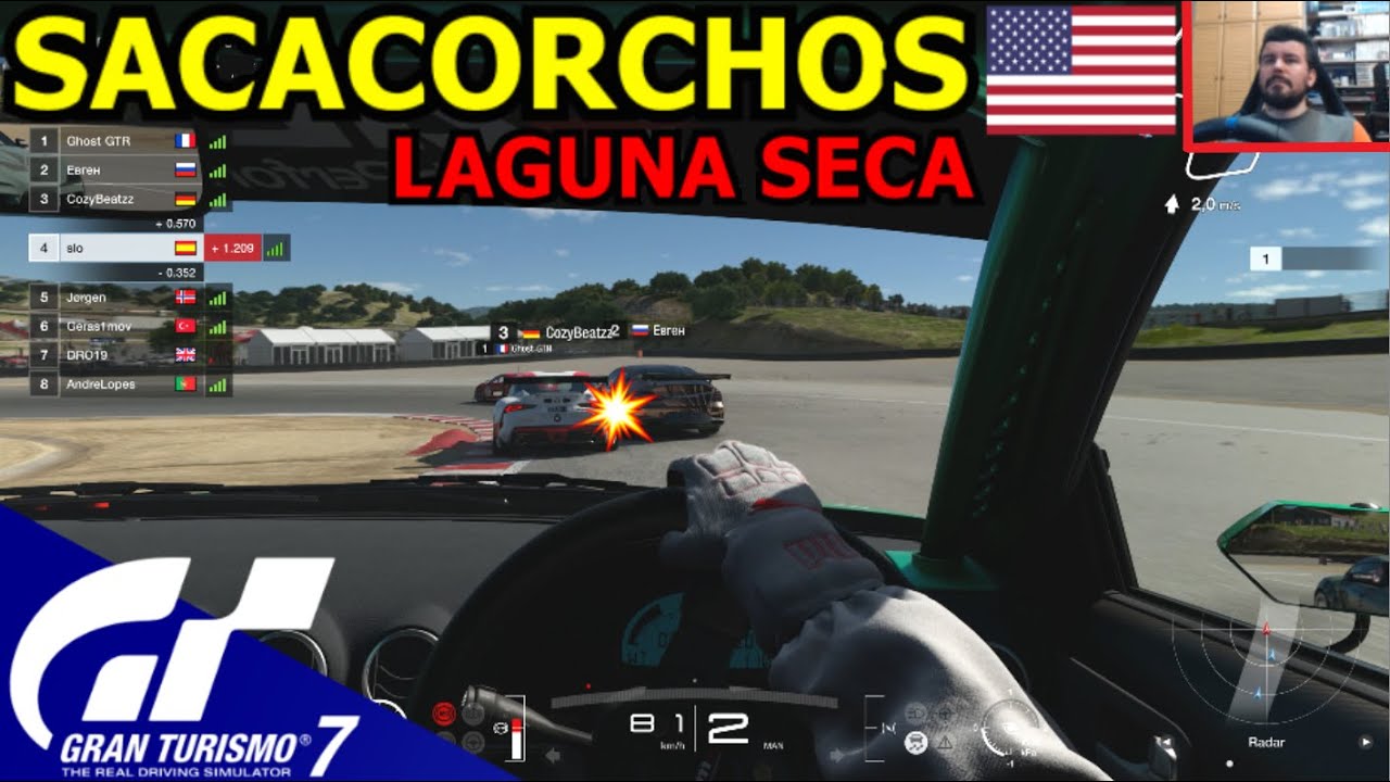 GRAN TURISMO 7 ONLINE (PS5) - Muerte en el Sacacorchos de LAGUNA SECA 🏁 Gameplay en Español