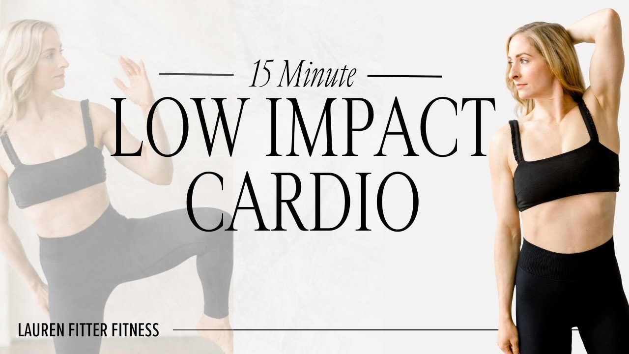 15 Minute Postpartum Low Impact Cardio Workout - no jumping - Lauren Fitter