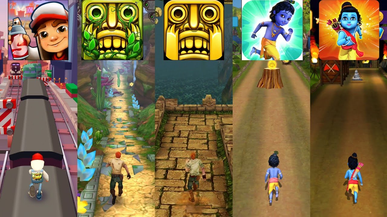 Subway Surfers 🆚 Temple Run 2 🆚 Temple Run 🆚 Little Krishna 🆚 Little Ram