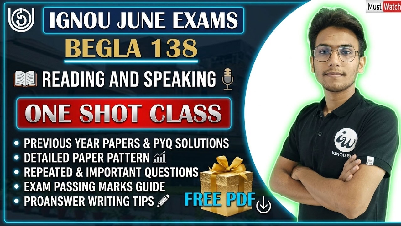 #150 BEGLA 138 || READING AND SPEAKING SKILLS-ENG || IMPORTANT QUESTIONS | IGNOU WALAY