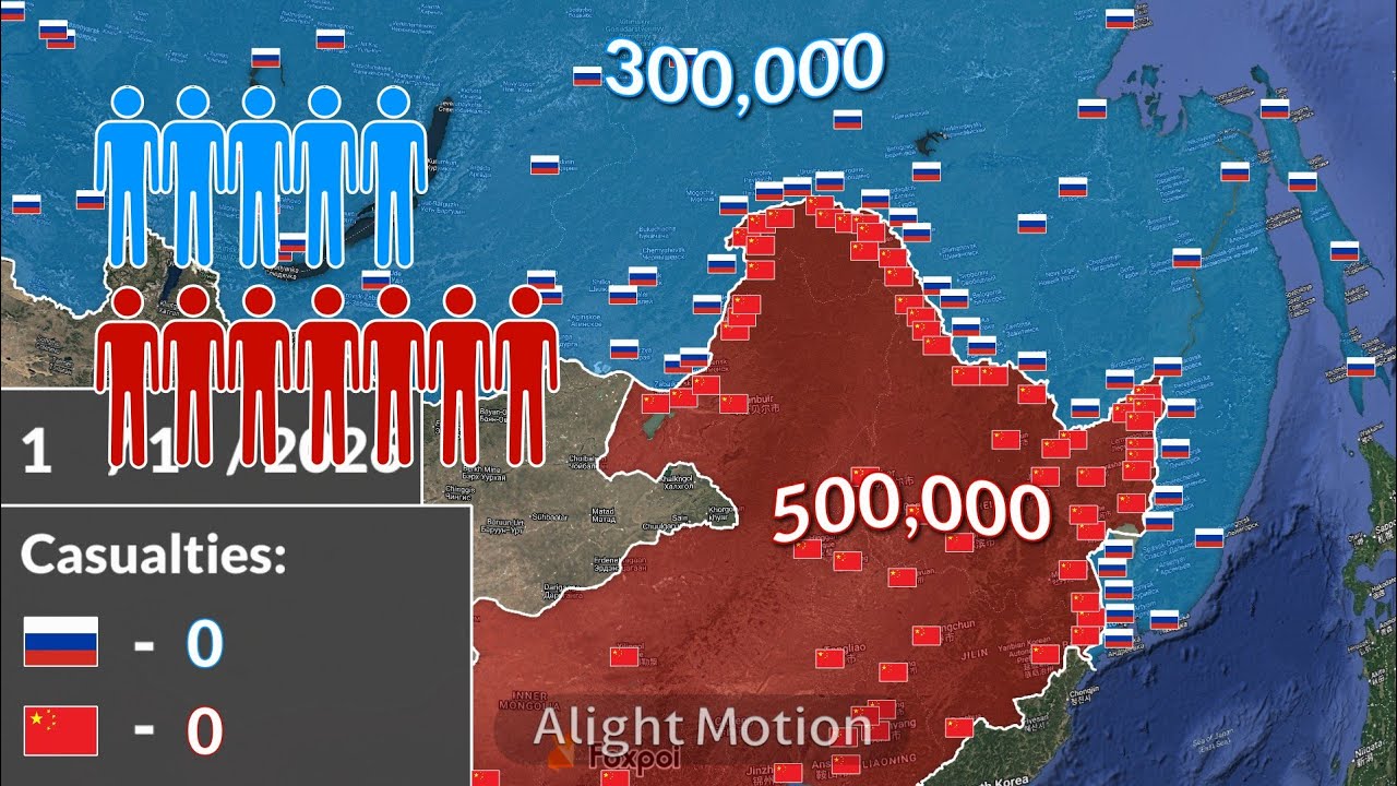 Russia vs China using Google Earth (Only Fiction!!!)