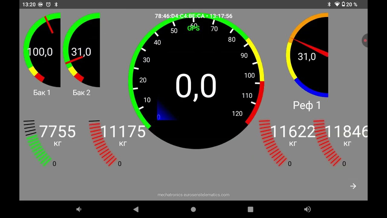 Eurosens Dashdrive - Android приложение для отображения данных с датчиков Eurosens