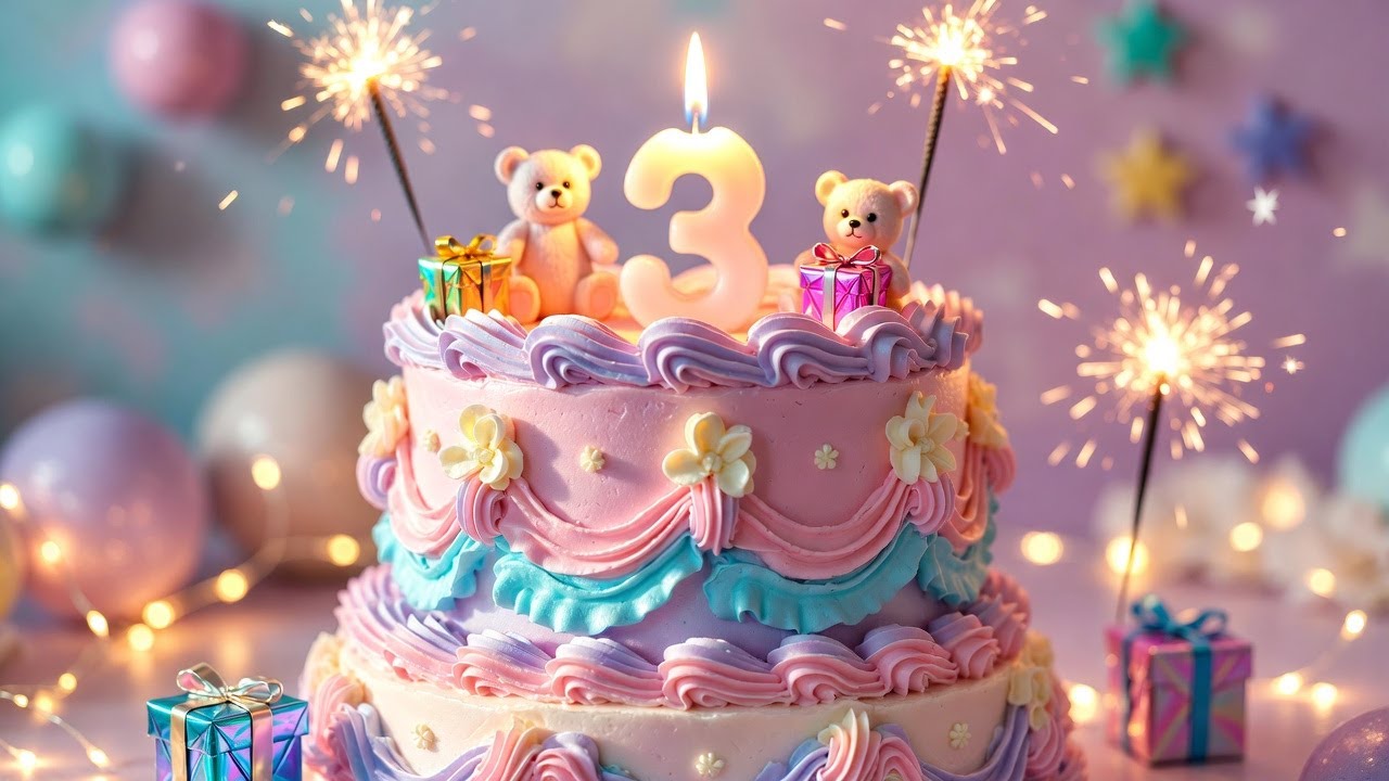 Happy 3rd Birthday Song 🎉 Third Birthday Music Video