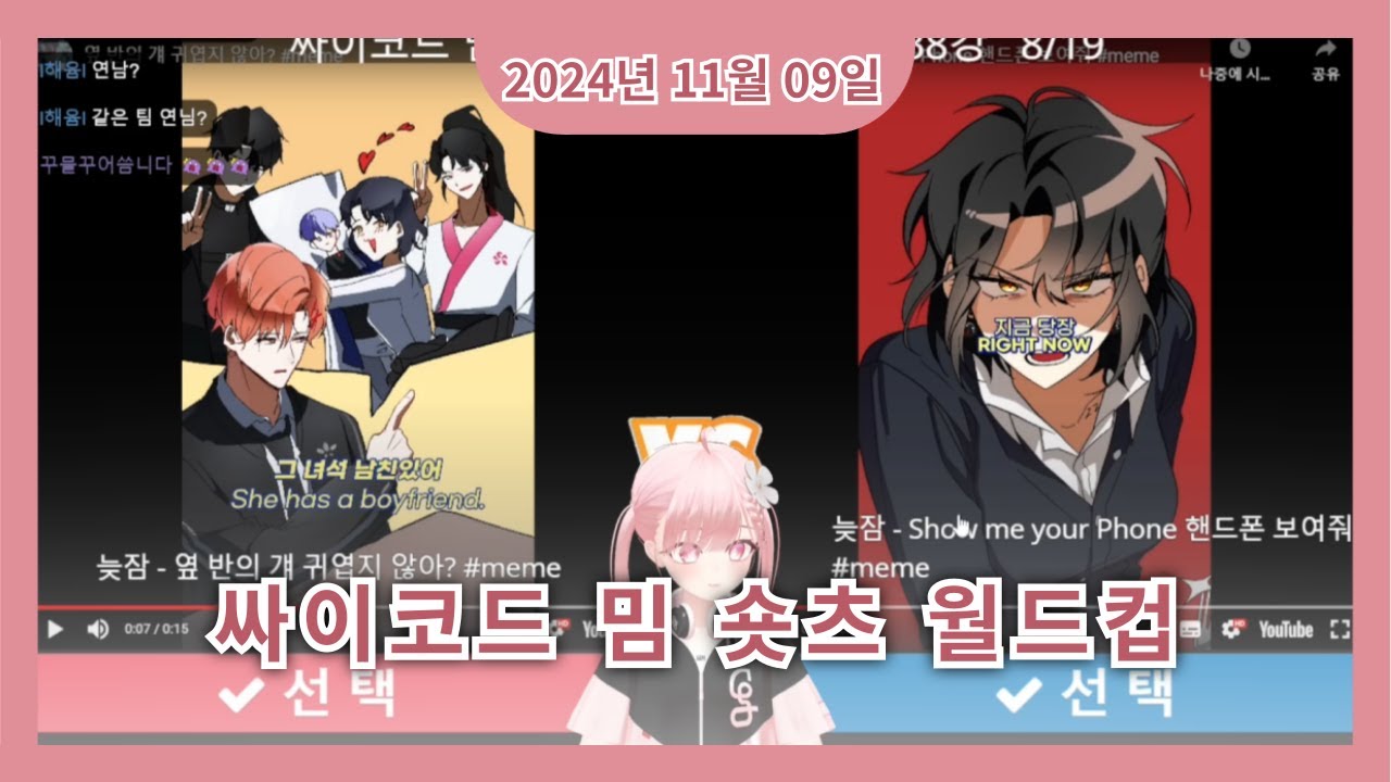 싸이코드 밈 숏츠 월드컵 [24.11.09]