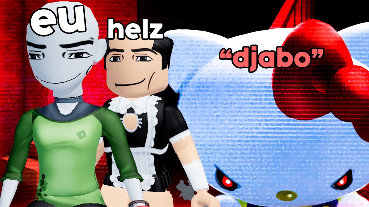 2 IDIOTAS fugindo da hello kitty no roblox (ft. helz)