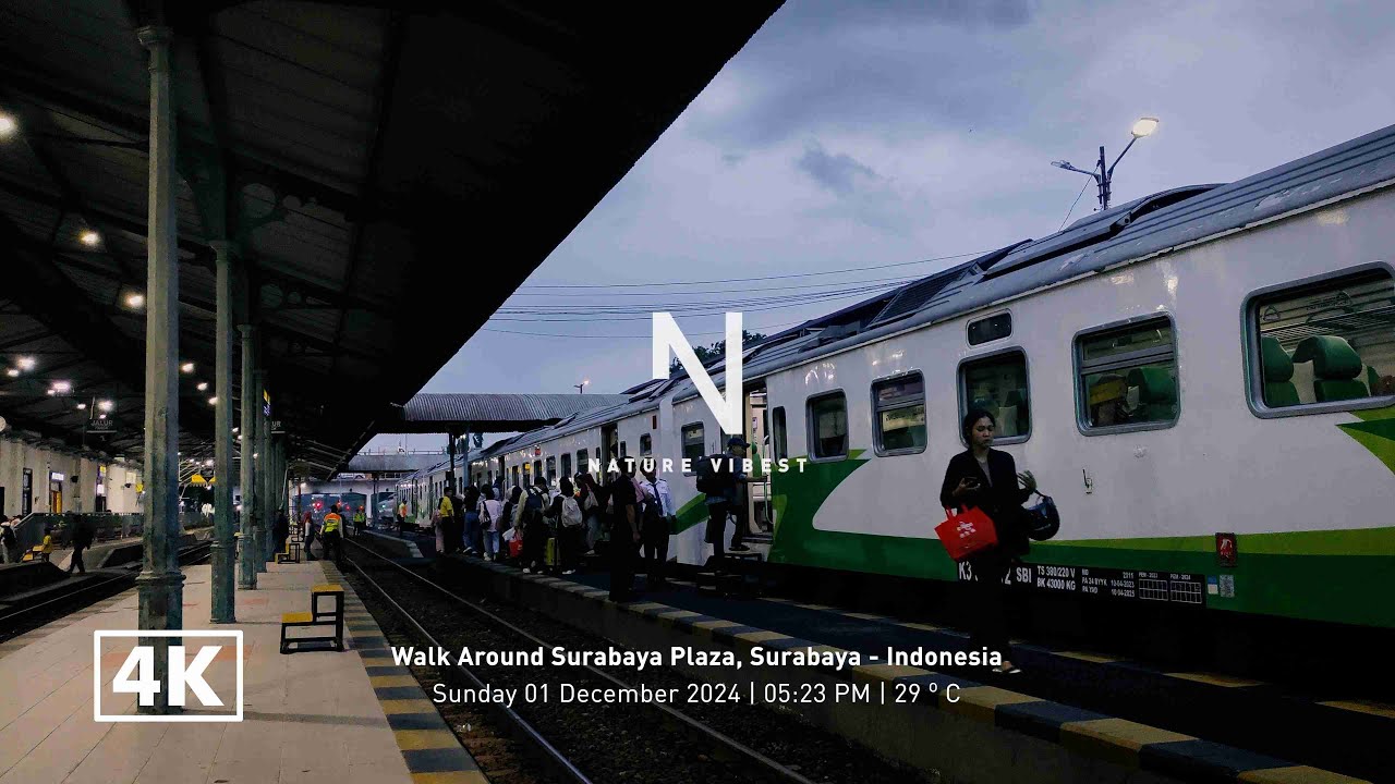 WALK AROUND SURABAYA || Relaxing Walk With Beautiful City View Heading Towards Surabaya Plaza