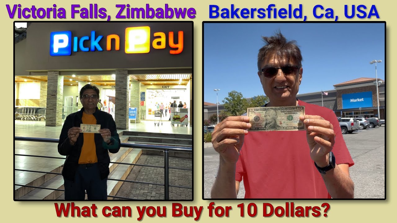 What can you buy with $10 in Victoria Falls, Zimbabwe, versus the USA?