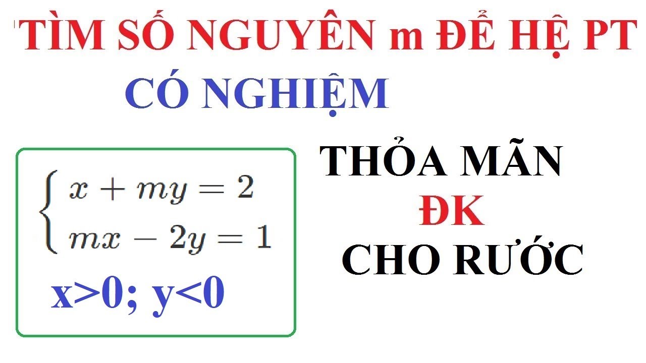 TÌM SỐ NGUYÊN m ĐỂ HỆ PHƯƠNG TRÌNH CÓ NGHIỆM DUY NHẤT THỎA MÃN ĐIỀU KIỆN CHO TRƯỚC