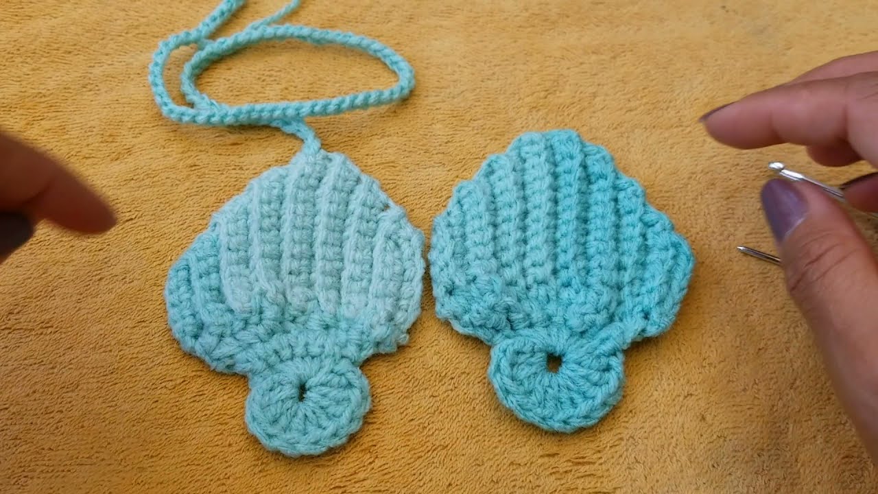 HOW TO CROCHET MERMAID BIKINI TOP (0-3months baby)