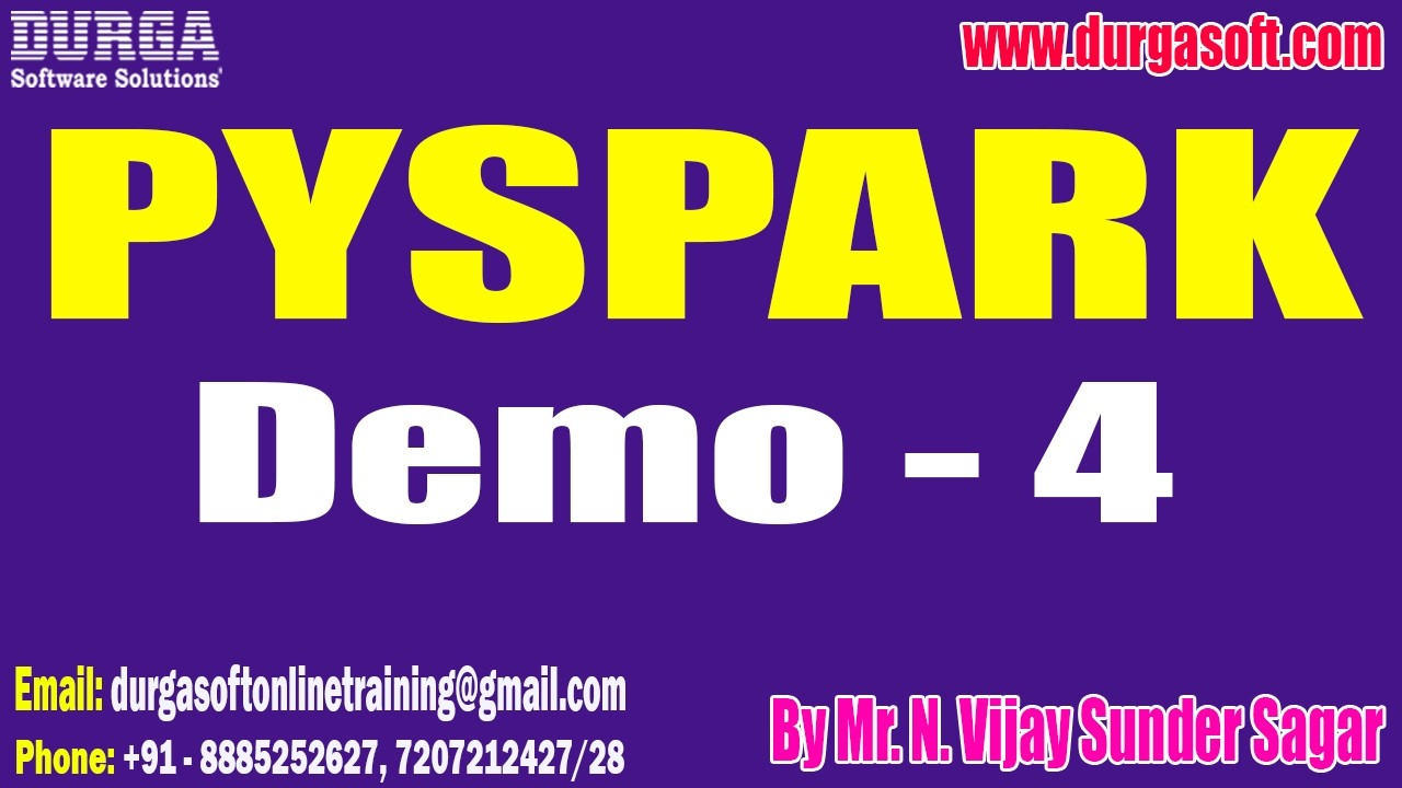 PYSPARK tutorials || Demo - 4 || by Mr. N. Vijay Sunder Sagar On 10-03-2026 @6AM (IST)
