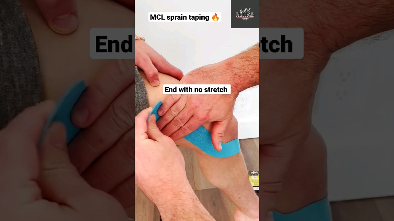 Try this for knee support!! MCL sprain kinesiology taping 🤯 #pain #knee #kinesiology