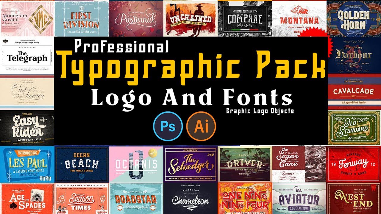 Typographic Pack Download In PSD AI EPS Files |Sheri Sk| |Photoshop Tutorial| |Logo Templates|