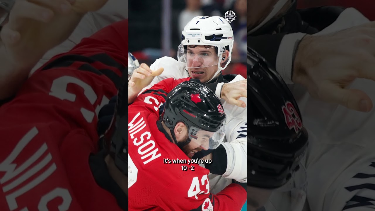 There's no fighting in Olympic hockey, but Canada and France did it anyway